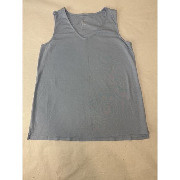 J.Jill Pima Cotton V-Neck Tank Top Women’s Size Small Powder Blue Comfort Soft - Picture 1 of 5